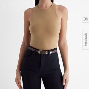 Express Body Contour Compression High Neck Thong Bodysuit